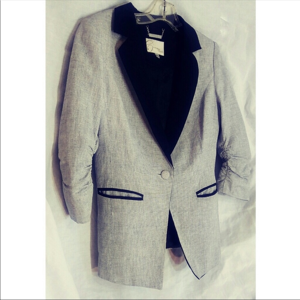 Vero moda classic black and white checked blazer